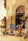 Damascus Canvas Paintings - The Flower Market, Damascus